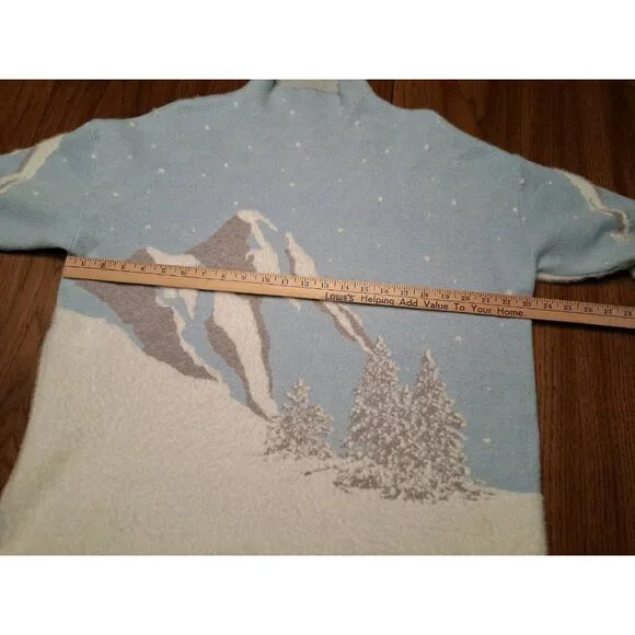 Rachel Zoe Sweater 1X Blue Mountain Snow Winter Soft Pullover Turtle Neck - Picture 6 of 10